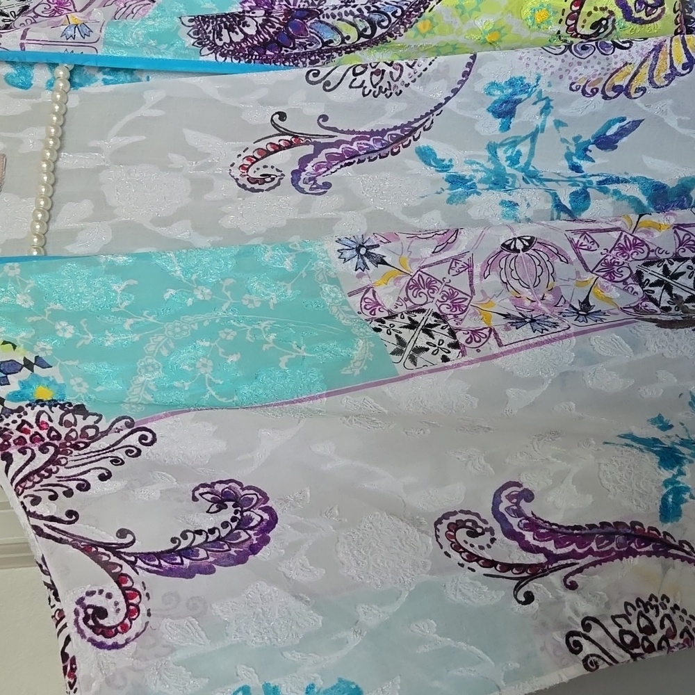 Chico's Multi-Colored Patterned Kimono - image 2